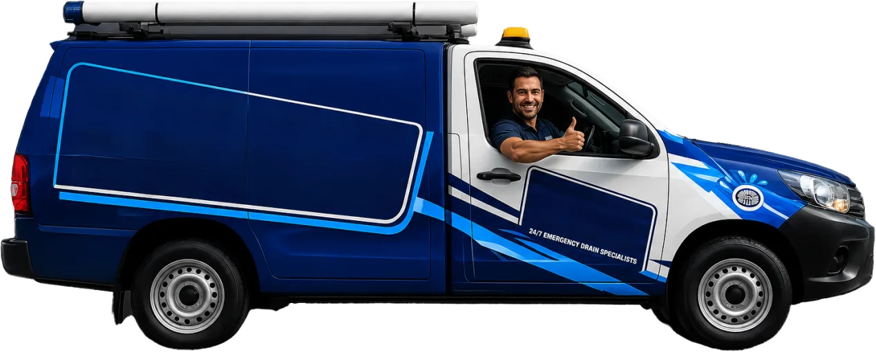 Our drain service van out on a Kings Park job