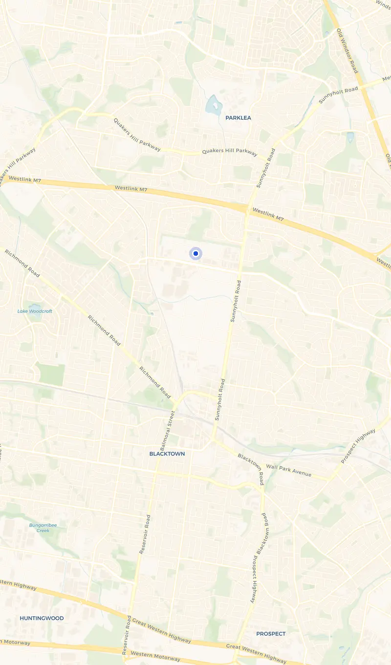 Map of the Kings Park service area and the surrounding suburbs we cover.