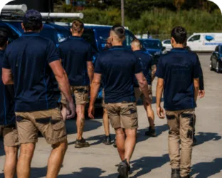 Plumbers loading up before a Kings Park job